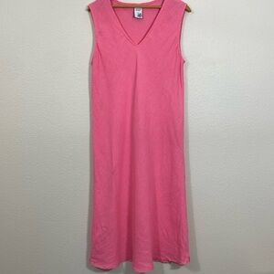 Match Point 100% Linen Pink Tank Dress Size M